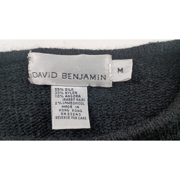 Vintage David Benjamin Womens M Sweater Black Blue Purple Sequined Pullover Silk - Picture 5 of 8